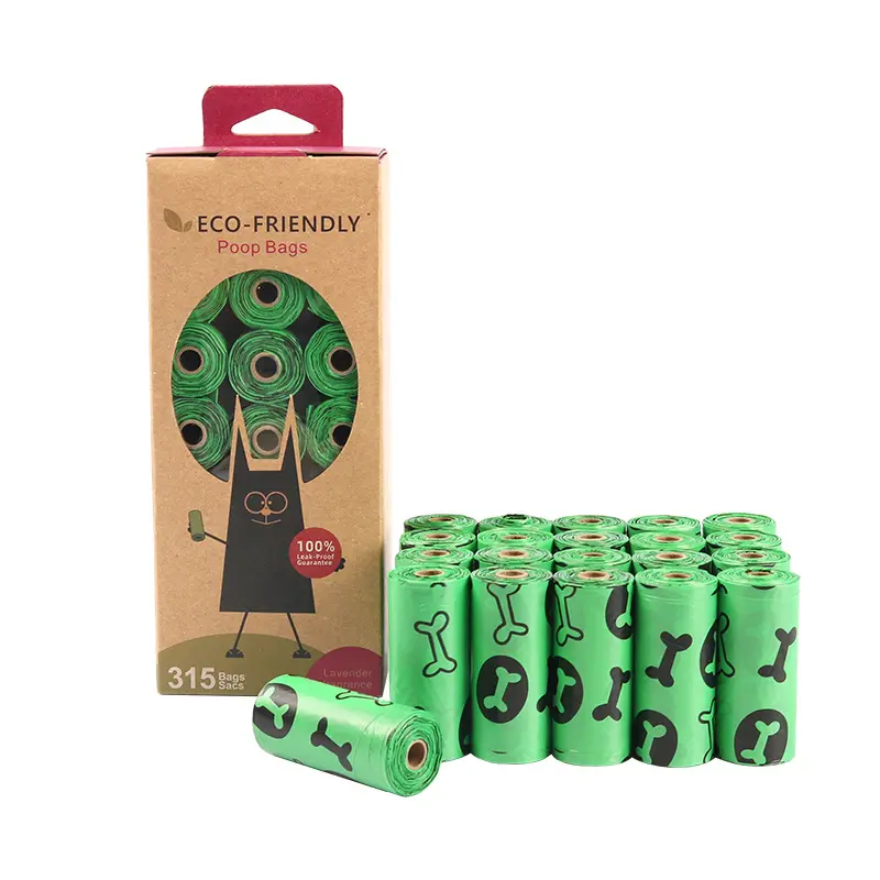 Dog Waste Bags Rolls Pack with Optional Dispenser, Leak-Proof, Odor-Resistant, 9x13in, for Daily Pet Cleanup, 21 Rolls, Green Pet Poop Bags