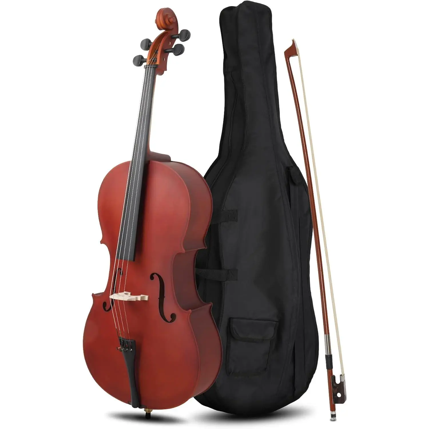 Beginner Cello 4/4 Full Equipment with Portable Bag, Bow, Bridge and Rosin for Beginners | Adults & Kids String Musical