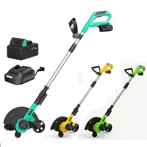 20V Cordless String Trimmer & Lawn Edger, Lake Green 12" Electric Weed Eater with 9 in Large Blade 4.0Ah Battery Powered, 3 Depth Settings Lawn Trimmer for Garden, Yard, Sidewalk, Driveway