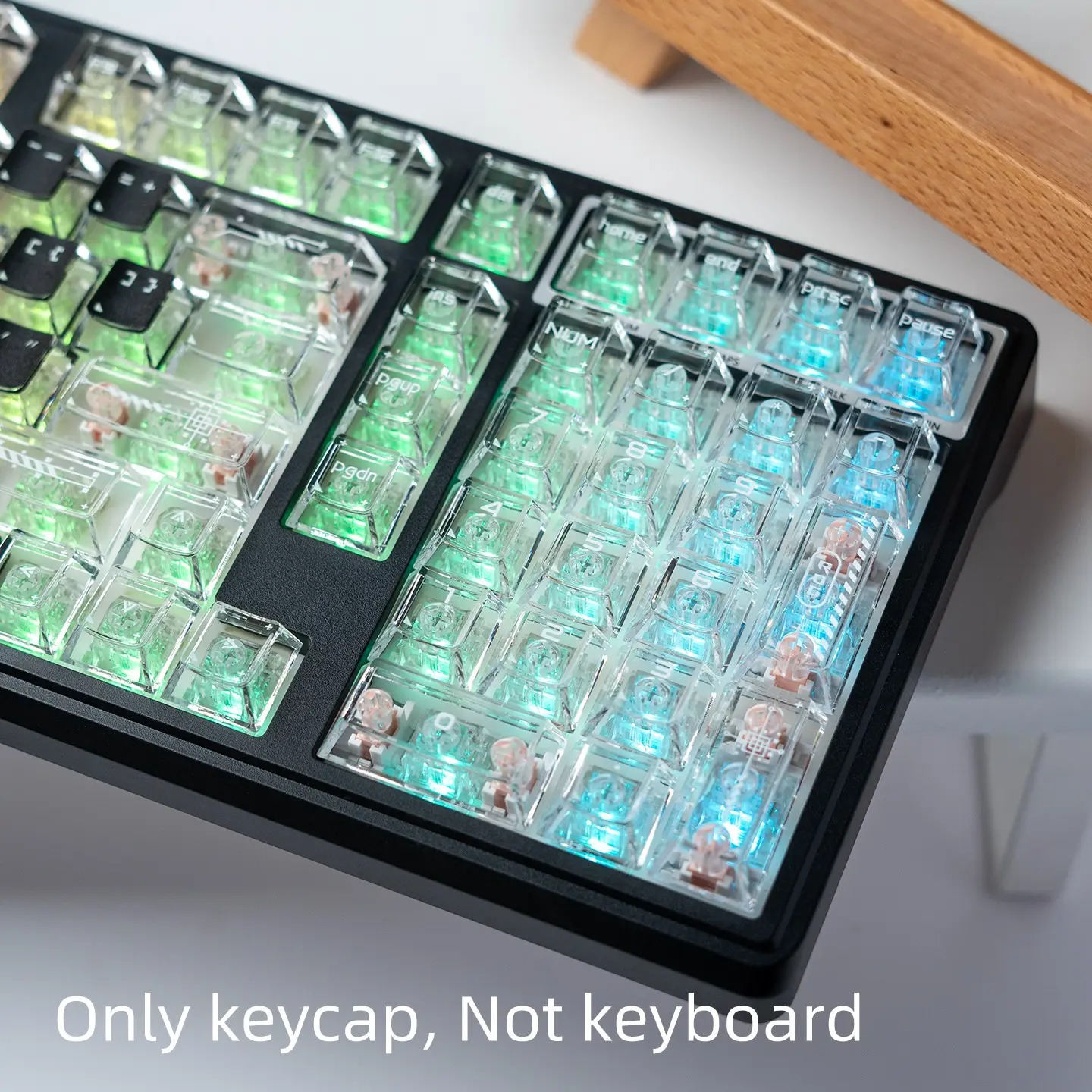 Classic Se Keycaps, Transparent Dual Color, Cherry Height, PC Material, Compatible with 6.25u Keycap Spacing Models 61-108