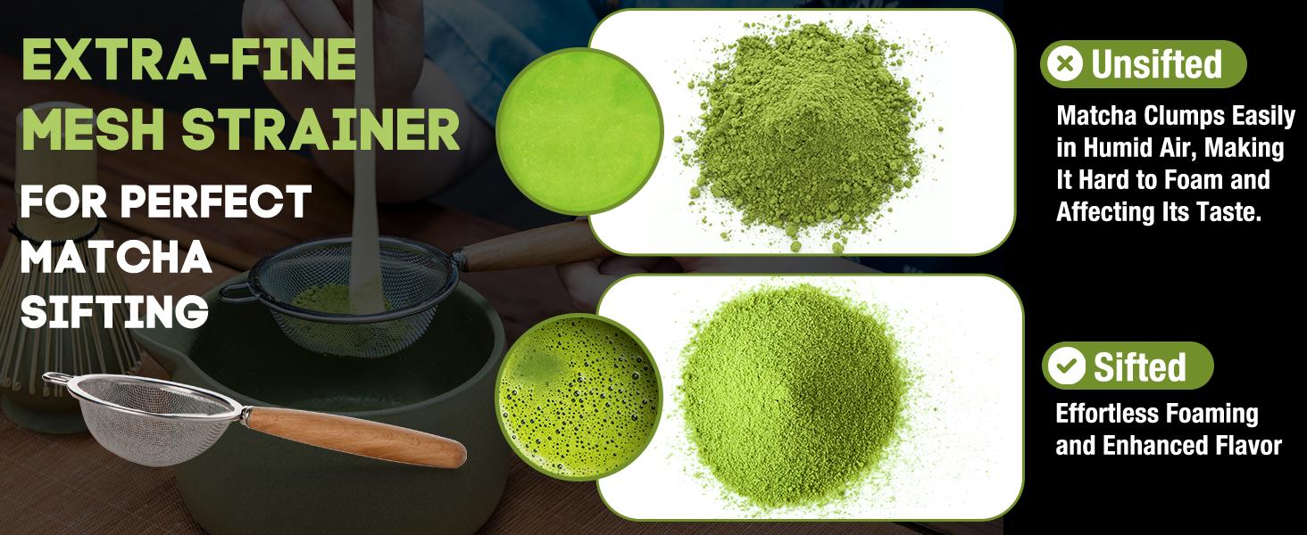 20OZ Matcha Whisk Set - 5PCS Japanese Tea Set Includes Matcha Bowl with Spout, Bamboo Whisk with Ceramic Holder, Bamboo Scoop and Sifter, Matcha Kit for Ceremony, Gift for Matcha Lovers (Matcha Green)