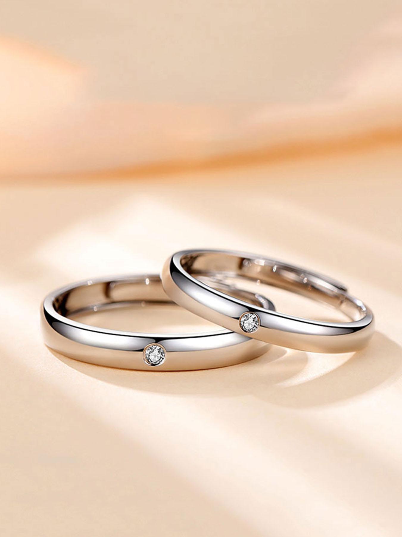 925 Sterling Silver Couple Ring, Fashion Promise Ring for Couple, Engagement Ring for Women & Men, Trendy All-match & Exquisite Jewelry for Birthday Gift, Valentine's Day, Gift