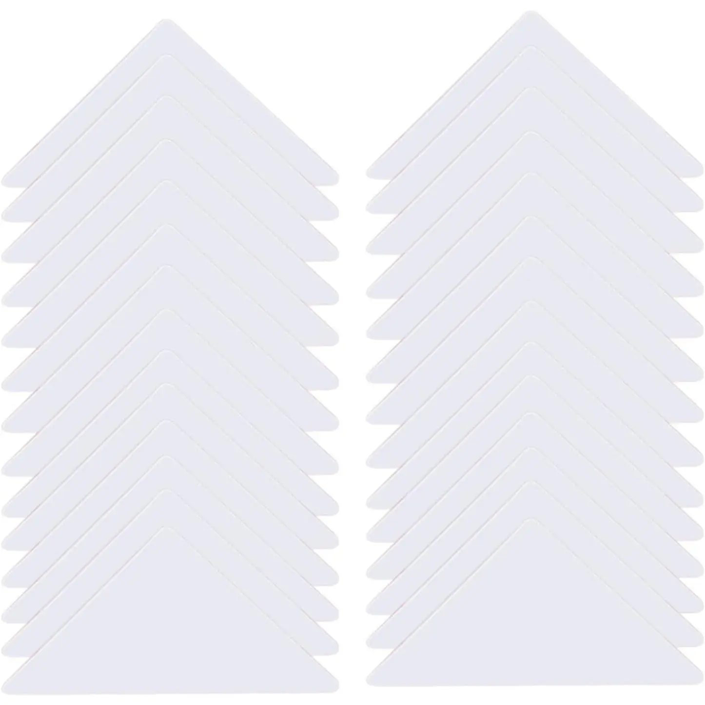 150-Piece Medium-Size Transparent PVC Plastic Adhesive Base Stays - Triangular Inserts for Polo Shirts, Peel-And-Stick Backing to Prevent Curl, 150 Pieces