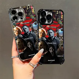 Horror Movie Icons Phone Case,Featuring Scary Freddy Chucky Ghostface Michael Myers Pennywise, Ideal for Horror Fansfor iPhone 11 12 13 14 15 16 17 Pro Max Plus phone case,Phone Accessories,Gift for him/her Protective Cover Protection Casing