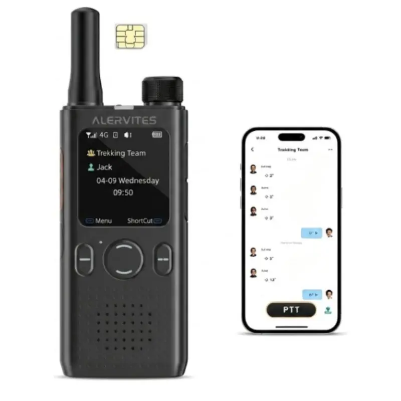 ALERVITES AT1 Upgraded Version 5G POC Radio, Free Roam Unlimited Talk Distance Nationwide Intercom, Global Walkie Talkie, 2200mAh Rechargeable Two-Way Radio with Type-C Charger, APP Network & GPS, for Hiking Camping