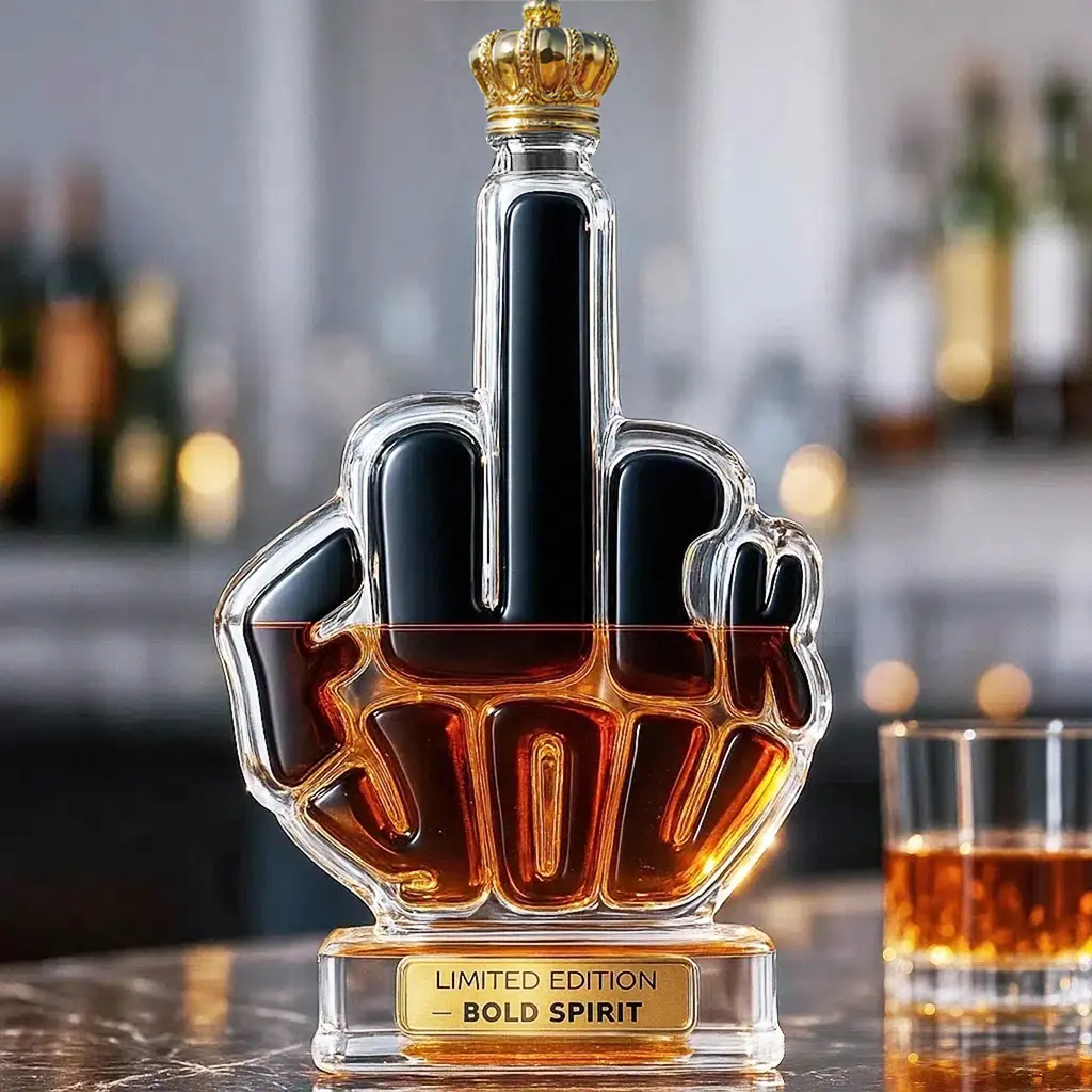 Large-Capacity Transparent Glass Crown Whiskey Bottle, Gift-Worthy Collectible Barware for Foreign Liquor Packaging