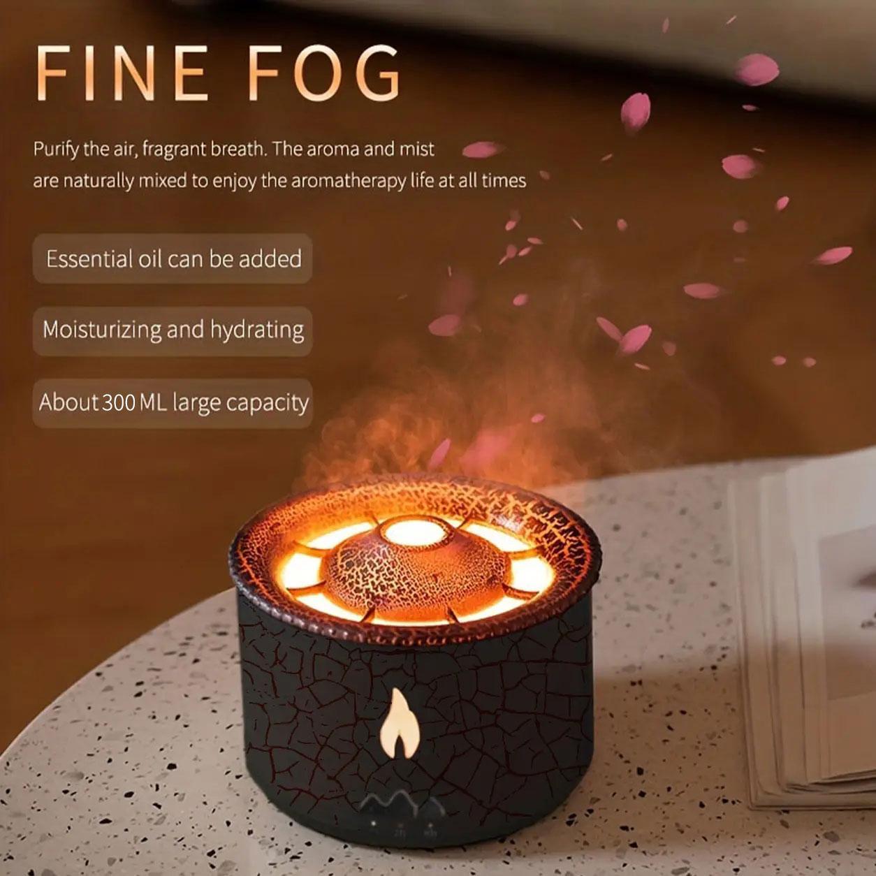 Volcano Diffuser Portable Aroma Diffuser, Smart Auto Shut Off, Timer Night Light Humidifier, Flame Mushroom Diffuser Remote Control, Aroma Diffuser Humidifiers