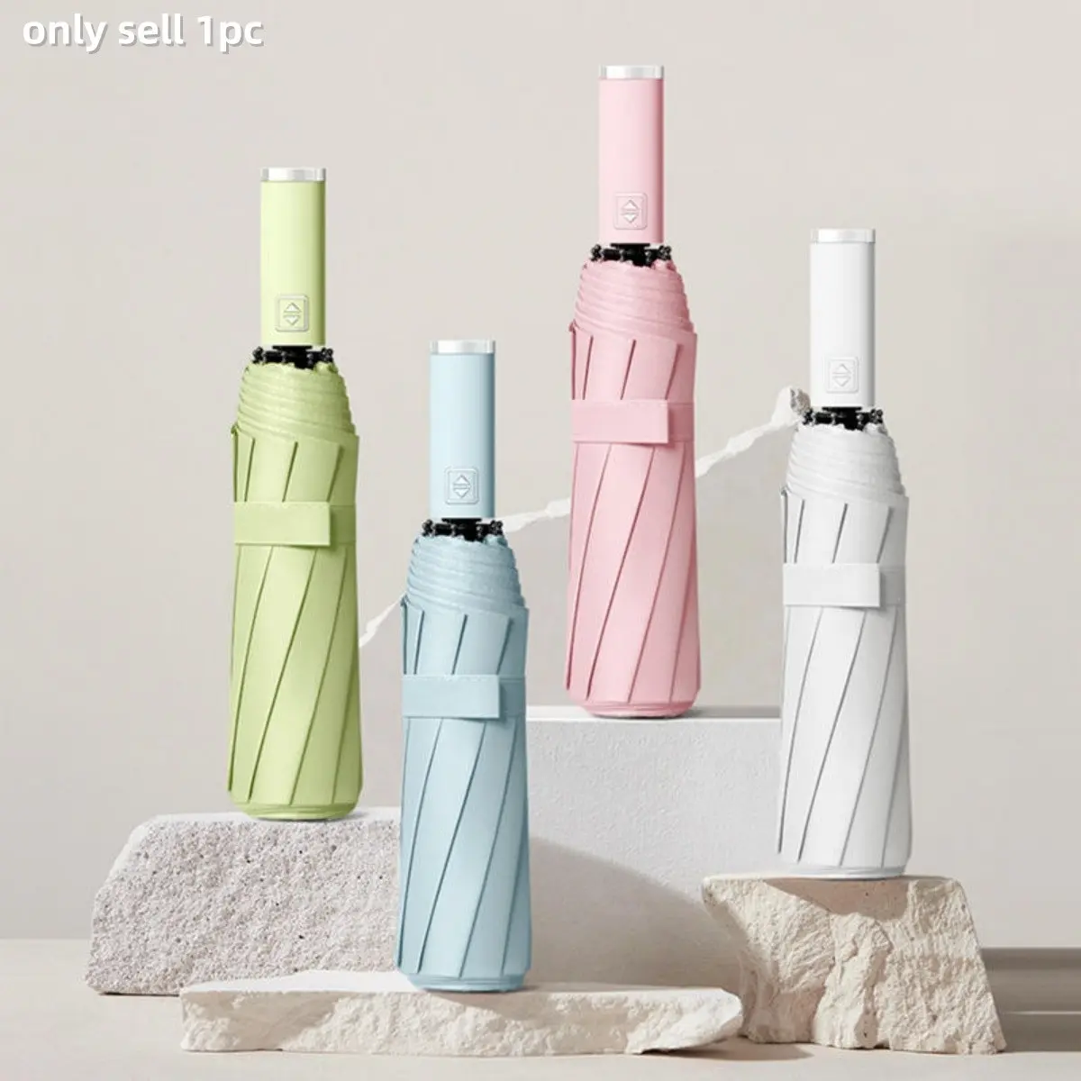 Daily Travel Essential 10-Bone Folding Umbrella, Wind Resistant & UV Protection, Dual-Purpose Parasol for Rainy Sunny Weather, 1pc