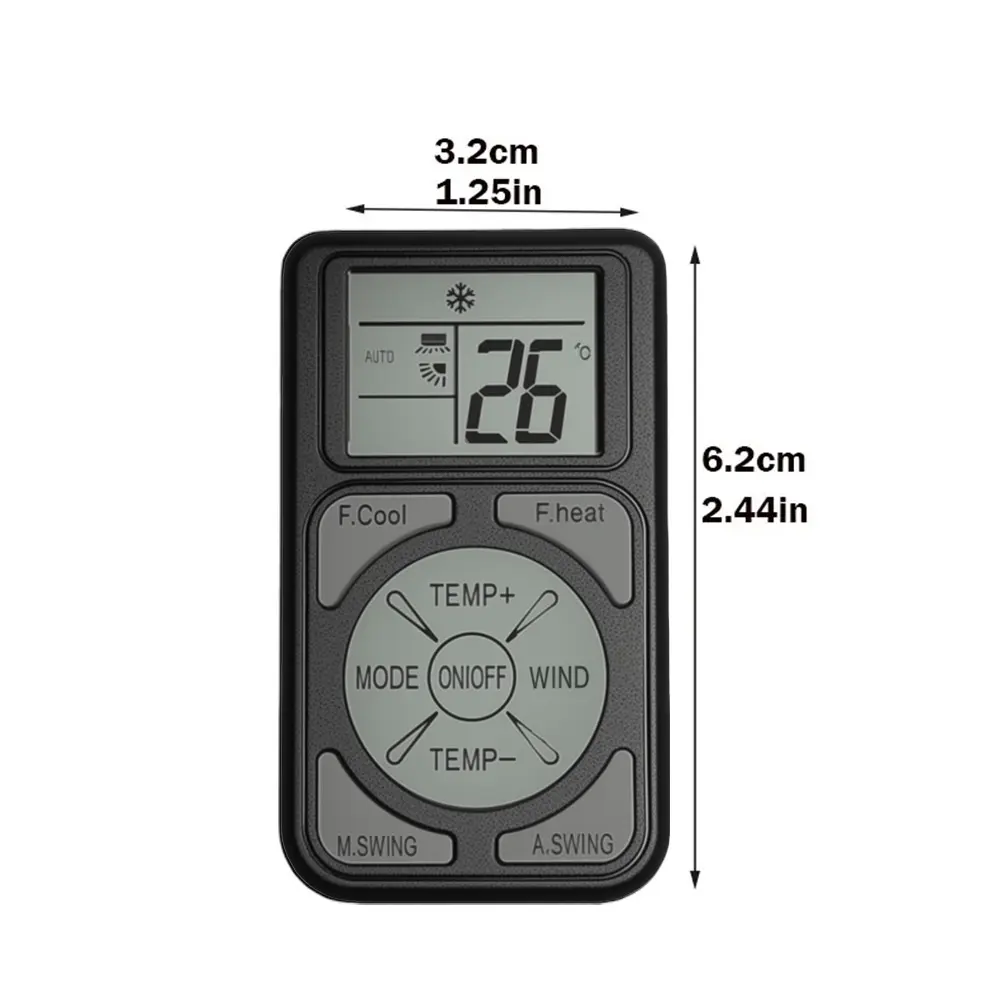 Mini Portable Universal A/C Remote Control Q58 - Plastic Body, Small Compact, Long Reach for Aircon Users, Compatible with All Major Air Conditioner Brands and Models