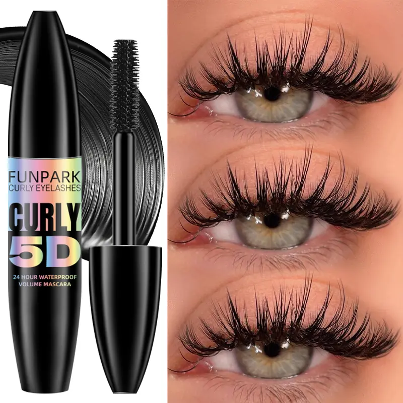 Dense Mascara for Large Eyes, Long-Lasting Curling Waterproof Smudgeproof, 20225 New Upgrade, Non-Toxic and Volumizing Formula Voluminous Mascara, Makeup Volume Mascara