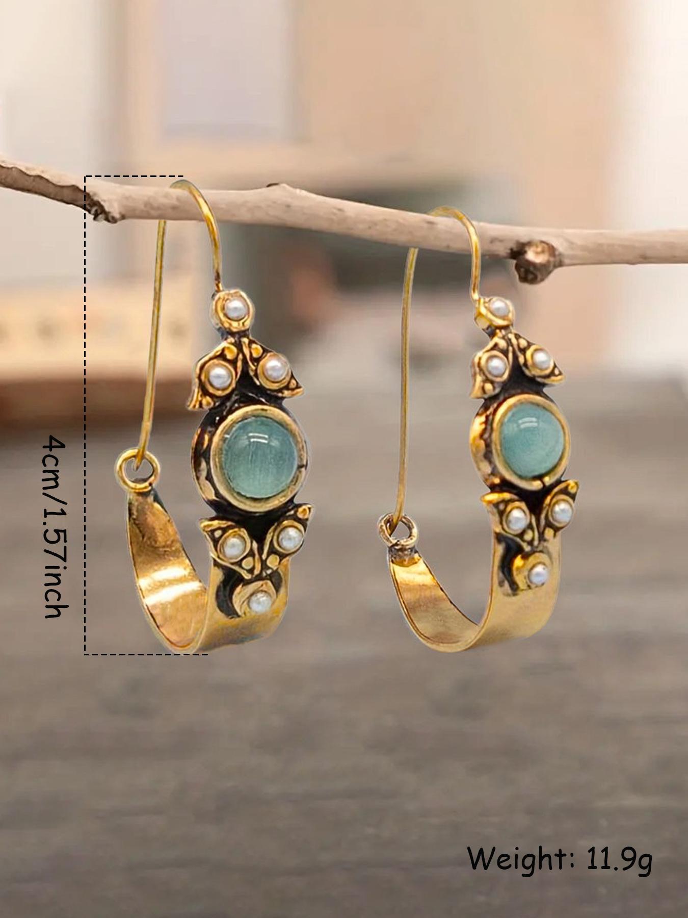 Vintage Style Faux Pearls Hoop Earrings, Boho Style Jewelry for Women, Fashion Jewelry for Party, Daily Clothing Decor, Trendy All-match & Exquisite Jewelry for Birthday Gift