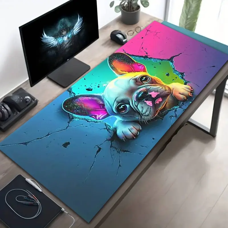 1 PIECE OF DIATOMITE MATERIAL COLORFUL BULLDOG EXTRALARGE BASE PERFECT FOR SCHOOL TABLE MAT FOR DECORATION AN IDEAL GIFT FOR ENTHUSIASTS AND DESIGN PROFESSIONAL GAMING MOUSE PAD LARGE MOUSE PAD DESK MAT NON-SLIP WASHABLE STYLISH SOFT ULTRA-SMOOTH SUI