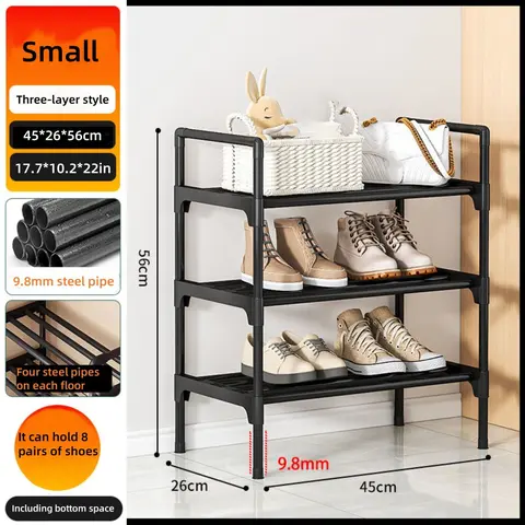 Simple Multi-Layer Shoe Rack for Home Entryway, Compact Indoor Shoe Cabinet for Dorms, Durable Narrow Storage Solution, Shoe Organization Rack