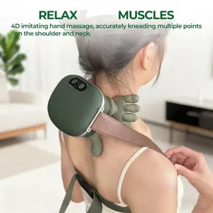 NEW Neck and shoulder massager, simulating human hand green color, wireless electric finger pressure 4D kneading massage