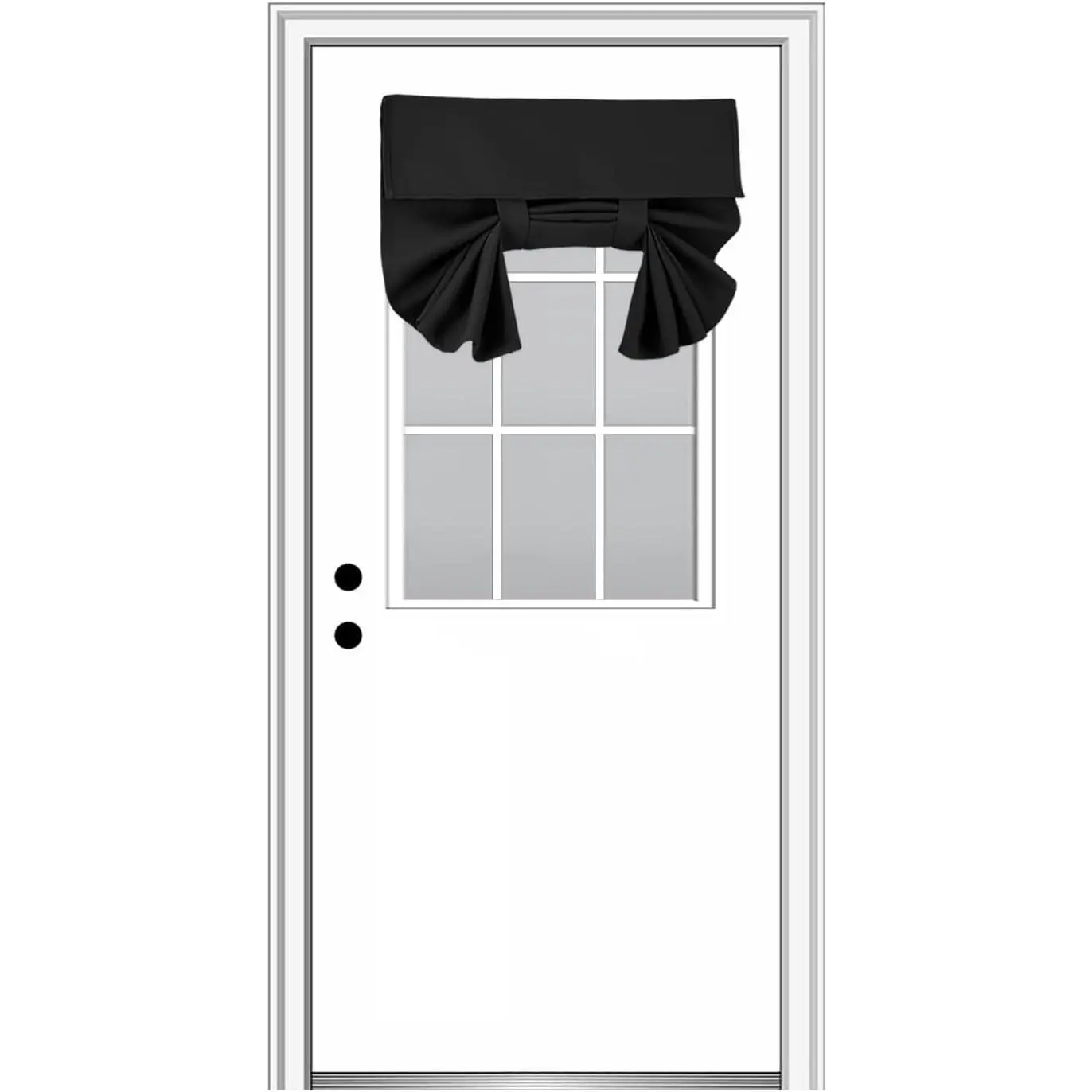 100% Blackout French Door Curtains, Wrinkle Free, Room Darkening, Blocks Light and Heat Through.-Free, Easy Installed Door Window Curtains.(Black,1 Panel, 26"x 42")