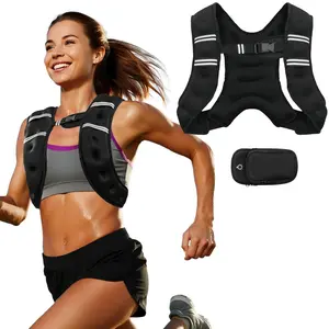 【DealsForYouDays】Weight Vest Rucking vest Adjustable Reflective Stripe Detachable Phone Pouch lb Men Women Workout Fitness Training Running Strength Training Balanced Weight Distribution Training Gear 8/12/16/20/25lb