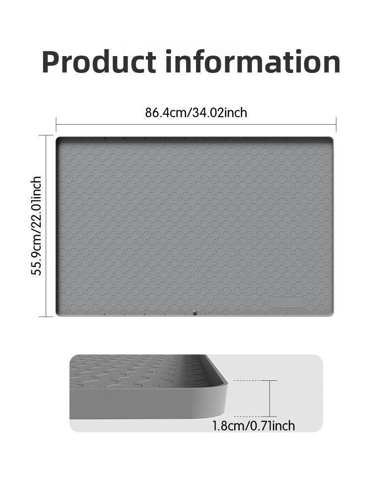Hot-selling Waterproof Under-Sink Mat, Cabinet Liner Protective Pad, Silicone Drainage Tray for Kitchen Dishes