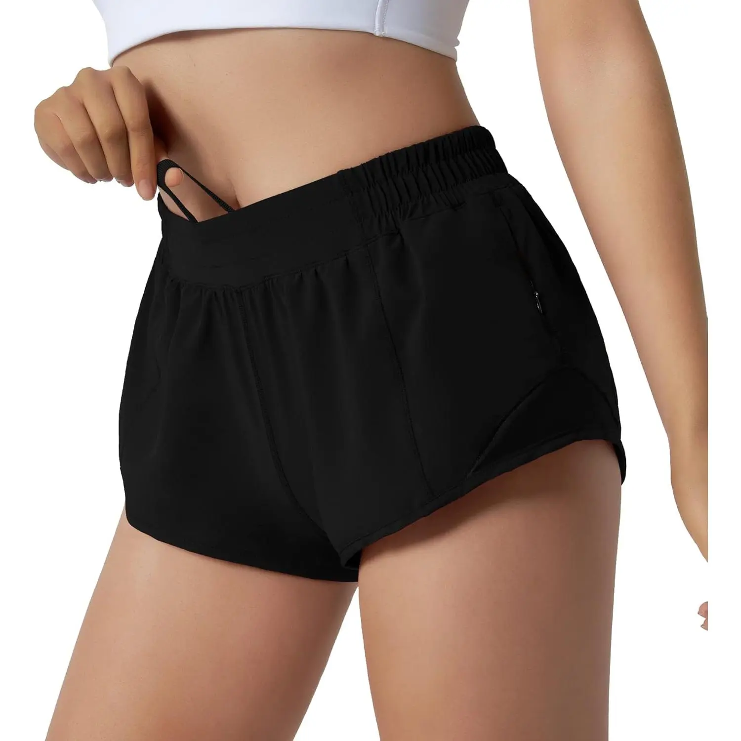 Running Shorts for Women,Quick Dry Athletic Sports Shorts Lightweight Active Workout Gym Shorts with Zip Pocket
