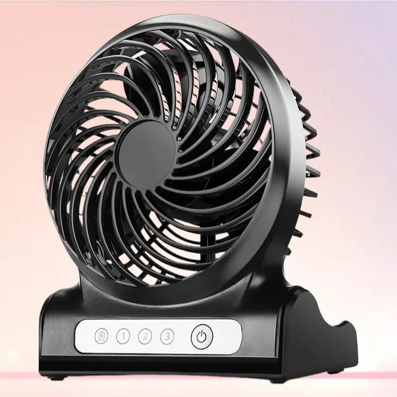 3-in-1 Portable USB Rechargeable Fan Neck Handheld Desktop Strong Wind Quiet Replaceable Battery Cooling Fan