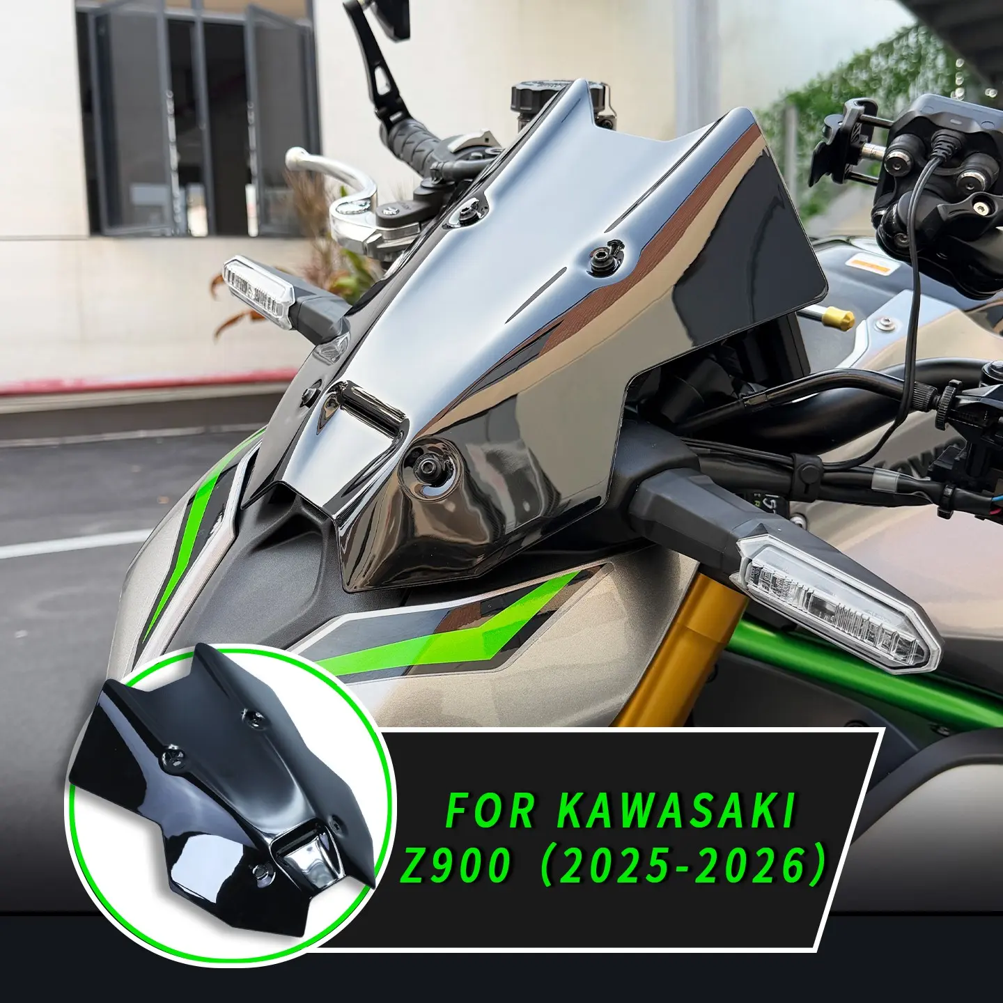 Kawasaki Motorcycle Accessories, Windshield Guard Panel, Front Wind Deflector, Compatible with Z900 2025-2026 Model, motorcycle Parts