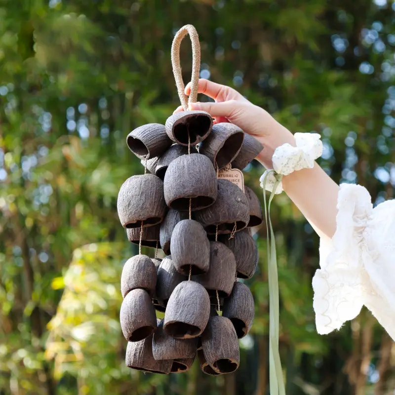 Natural Seed Pod Hand Bell Bag Charm, Viral ASMR Sound Healing Wind Chime, Handmade Boho Meditation Shaker, Mini Portable Calming Stress Relief Accessory, Unique Handbag Pendant for Yoga Rituals Holiday Gift