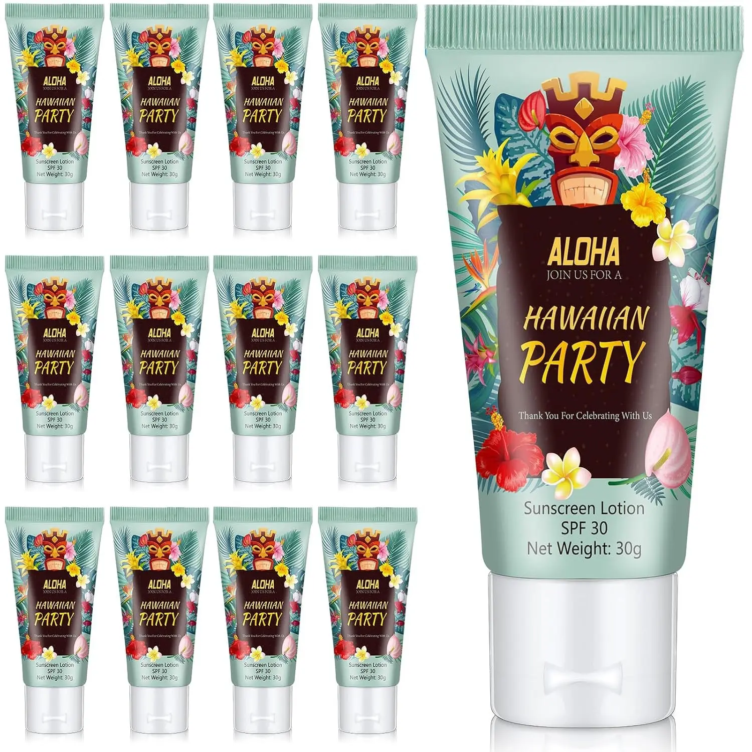 12 Pcs Mini Sunscreen Bulk Travel Size, Hawaiian Party