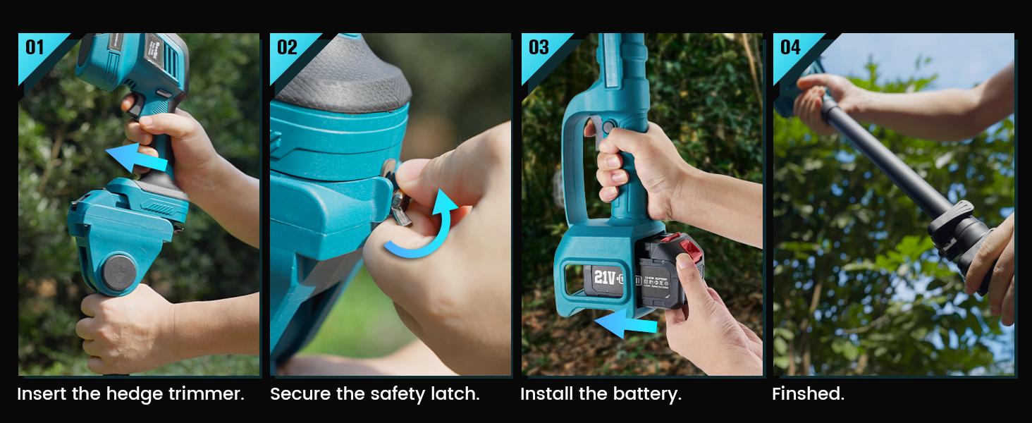 Seesii 6-in-1 Cordless Pole Saw and Pole Hedge Trimmer Grass Shears Combo Kit, Electric Mini Chainsaw with 2*4.0 Ah Batteries, Extension Tree Prunner, Bush Trimmer Limb Branch Cutter, 16ft Long Reach CP610 #TikTokShopBlackFriday