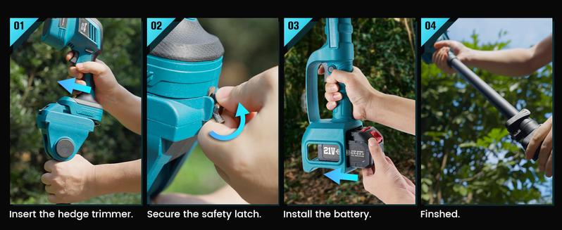 Seesii 6-in-1 Cordless Pole Saw and Pole Hedge Trimmer Grass Shears Combo Kit, Electric Mini Chainsaw with 2*4.0 Ah Batteries, Extension Tree Prunner, Bush Trimmer Limb Branch Cutter, 16ft Long Reach CP610 #TikTokShopBlackFriday