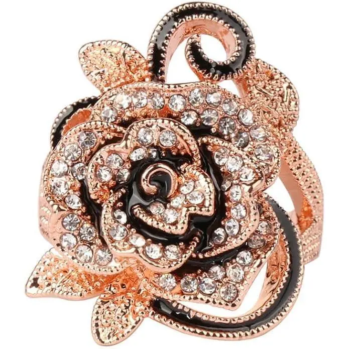 Fashion Black Marcasite Ring    Rings for Women