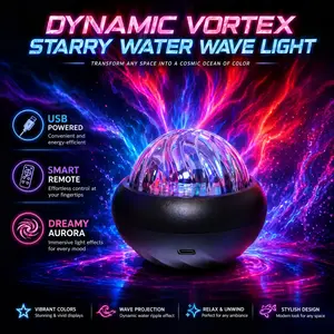 USB 5v Aurora Eye Protection Projector Light, RGB Atmosphere Lamp, Bedroom Nightlight with Remote, Ideal for Home, Parties, Christmas Gifts
