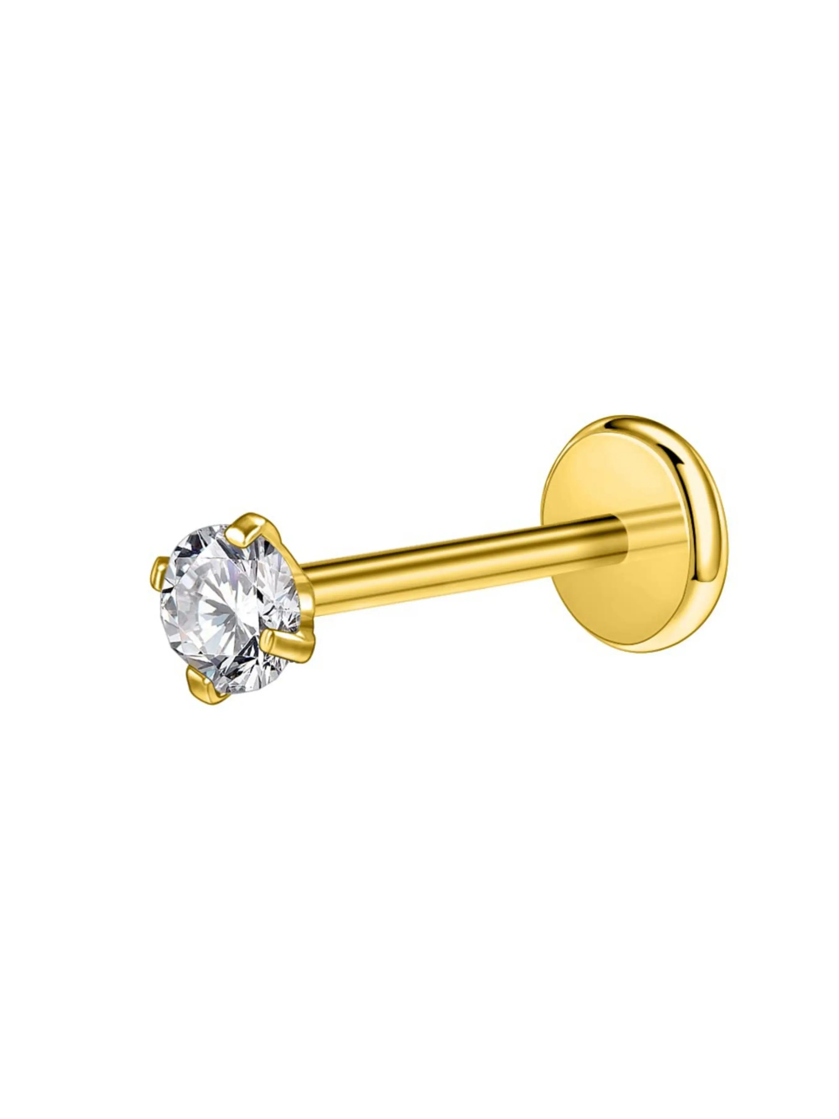16G Surgical Steel Internal Thread CZ Stud Piercing Jewelry for Tragus/Nose/Helix/Conch/Medusa/Lip/Labret - Helix Tragus Cartilage Earring for Women Men Labret Studs Ear Piercings