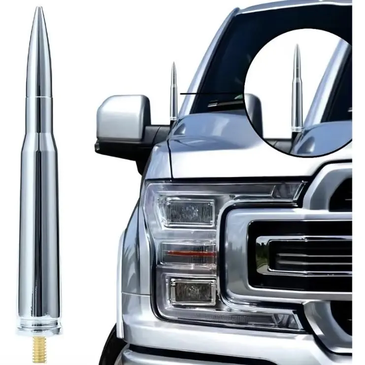 Heavy Duty Billet Aluminum Bullet Antenna Mast with Premium Copper Hardware, Replacement for Classic Pickup Trucks, Aluminum Billet