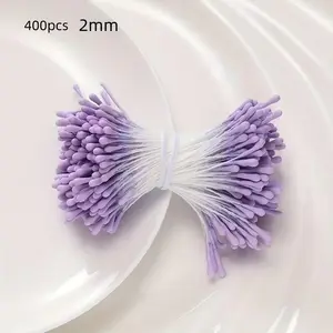400pcs Handmade Dual-Head Matchstick Flower Center Artificial Flowers DIY Craft Supplies, Realistic Floral Decorative Accessories, Manual Hair Ornament Materials
