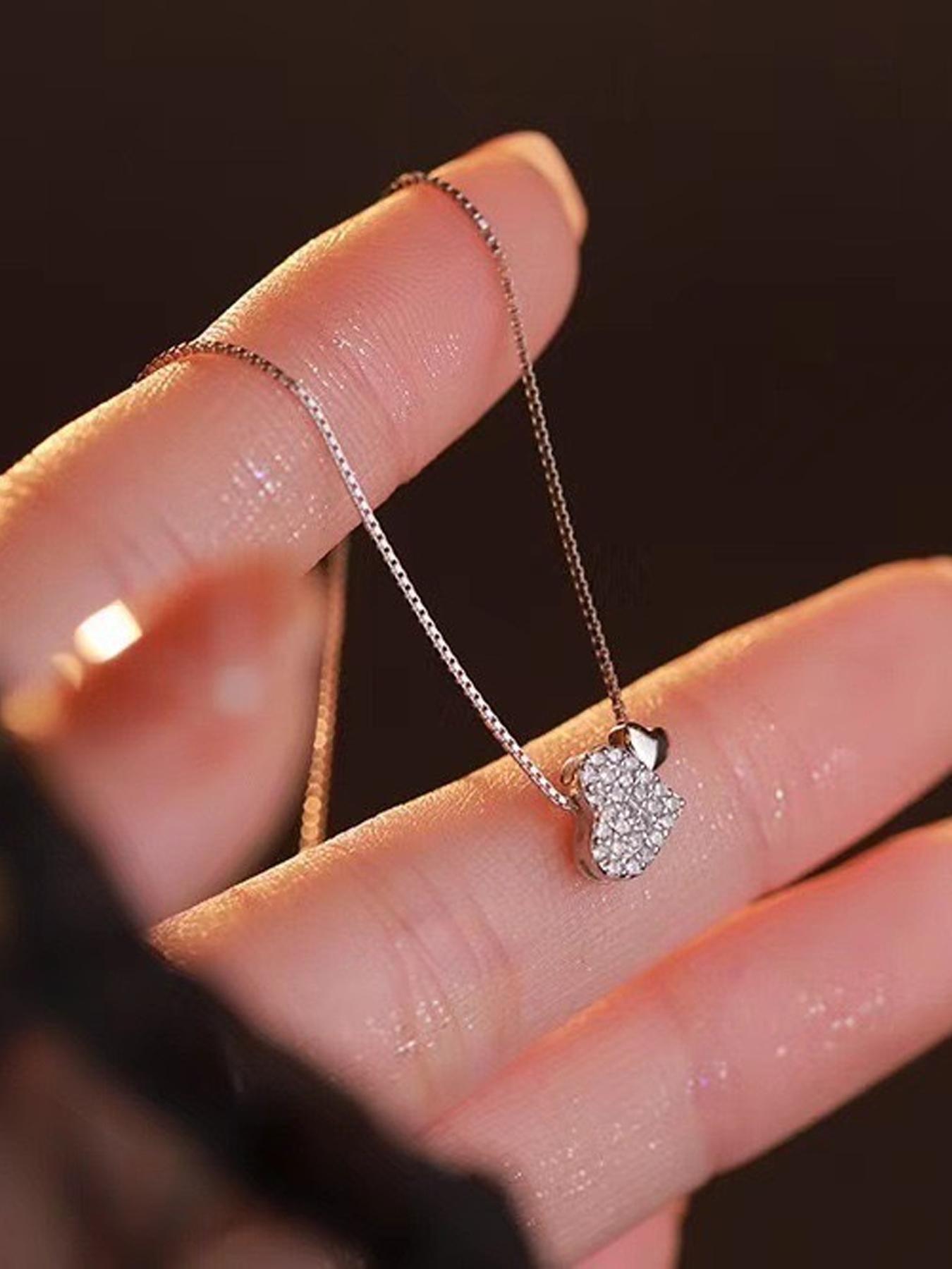 Heart Shaped Pendant Necklace for Women, Love Heart Necklace, Heart Design Necklace, Fashion Jewelry for Party, Daily Clothing Decor, Trendy All-match & Exquisite Jewelry for Birthday Gift