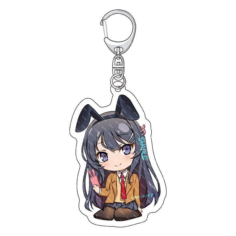 Hot Anime Rascal Does Not Dream of Bunny Girl Senpai Sakurajima Mai Cosplay Acrylic Keychains Accessories Fans Gifts