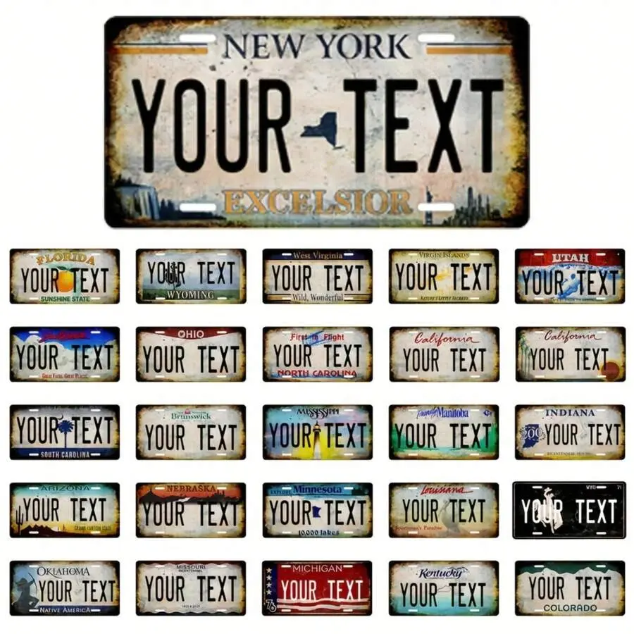 Custom Vintage Metal Plaque Sign - Personalized Text, 6"X12", Durable Dustproof Waterproof, No Electricity Required, for Home Room Wall Decor, Universal Holiday Gift
