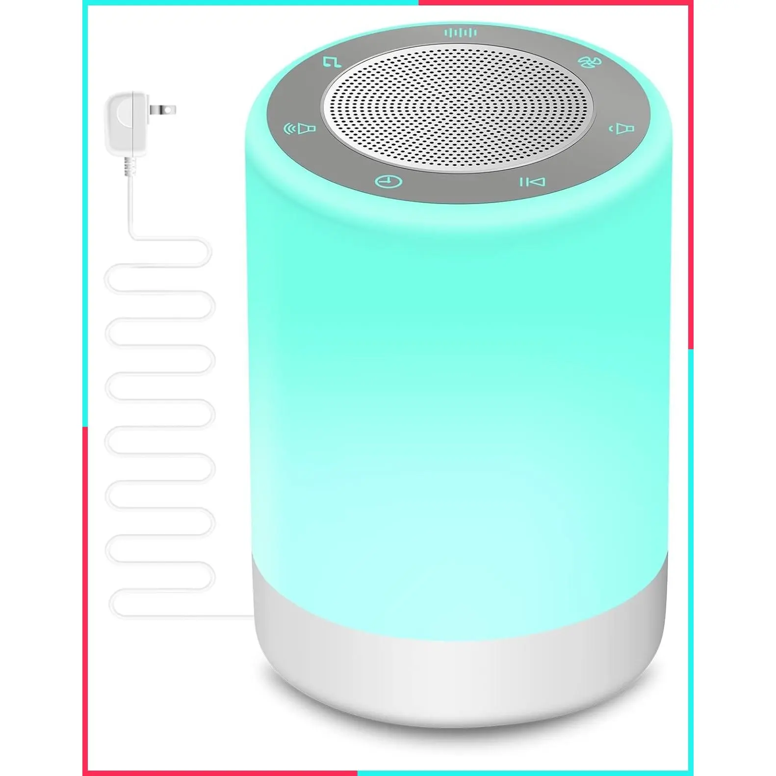 White Noise Machine with Night Light, 32 High Fidelity Sounds, 5 Timers & Memory Feature, Plug-in Sound Machine for Baby, Kids, Adults, Home
