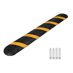 Heavy Duty Cable Protector Ramp 66000lbs Capacity Rubber Driveway Speed Bump 2 Channel Hose Wire Cord Protective Cover Ramp for Parking Lot Warehouse Concert Outdoor Events Commercial Grade Non-Slip Modular Interlocking
