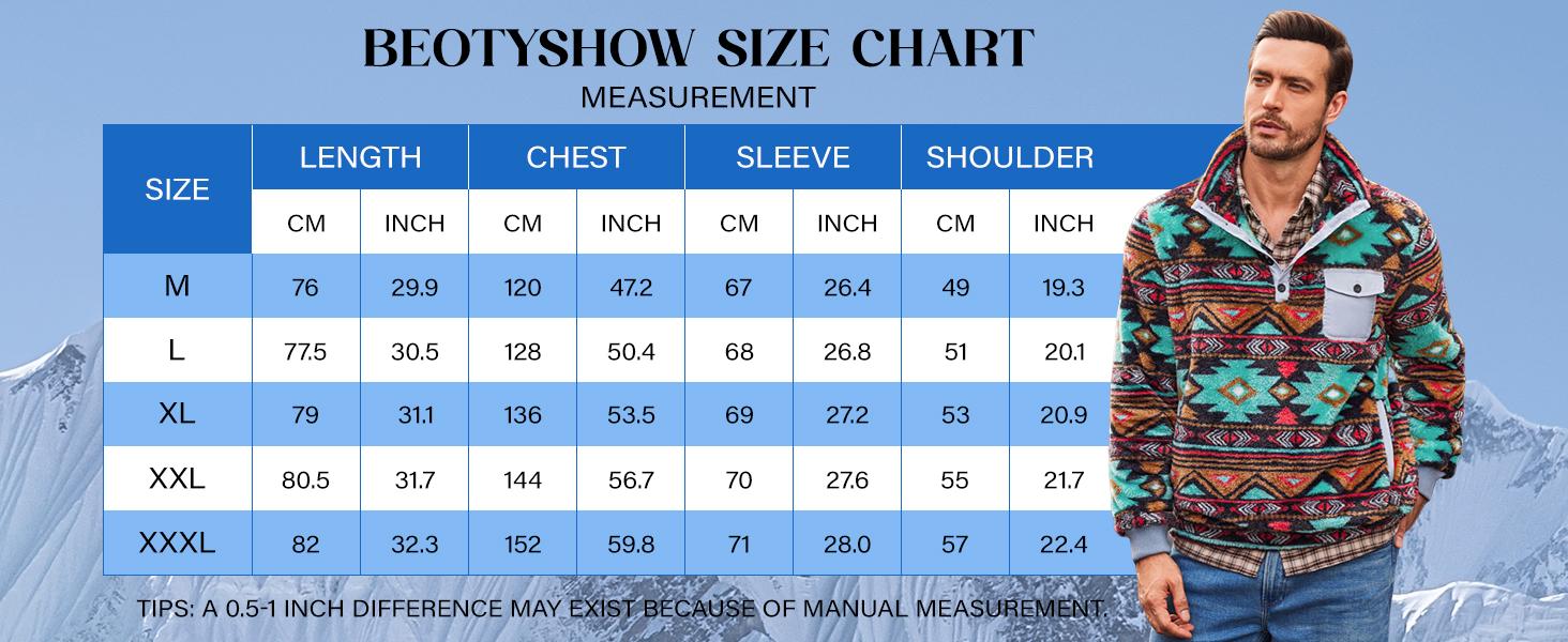 【Christmas Sale】PASLTER Mens Christmas Aztec Fleece Jackets Fuzzy Sherpa Pullover Sweatshirts Winter Coats Western Vintage Sweaters with Pocket