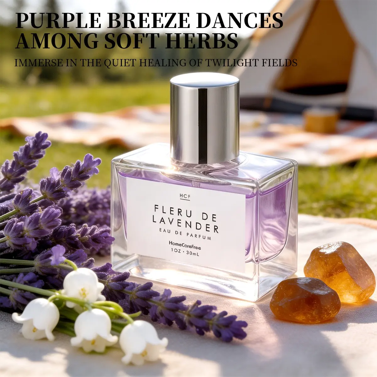 Hcf Fleru De Lavender Edp 30ML, Herb Breeze & Mellow Lavender, Stress Relief Perfume, Self-Care Sunday Essential, Recyclable Liquid