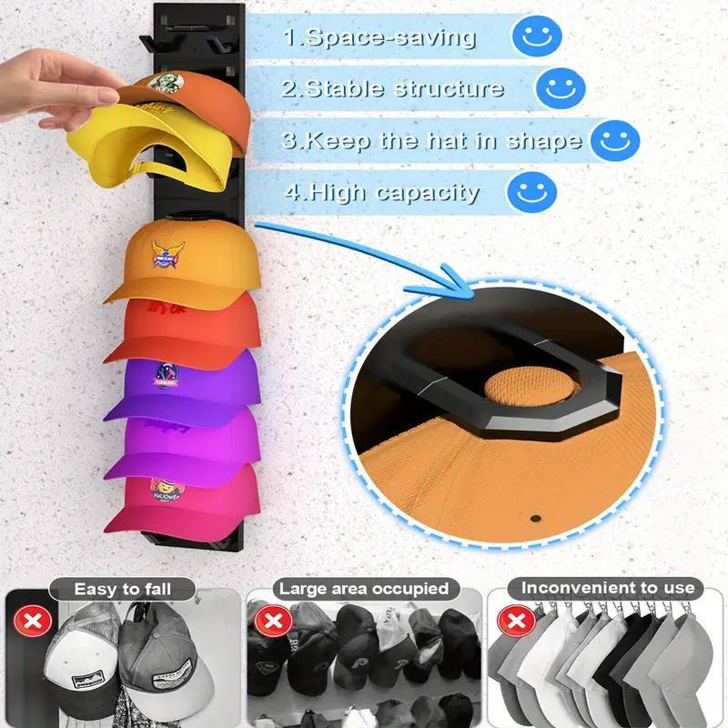 Wall-Mounted Baseball Cap Storage Rack, Multipurpose Hat Hooks and Display Shelves for Closet Doors and Bedroom, Available in 1 or 2 Pieces #GLOBAL PICKS