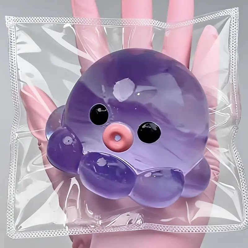 Cute Octopus Decompression Ball with Soft Bubble Texture and Slow Rebound for a Soothing Sensory Experience and Calming Effect