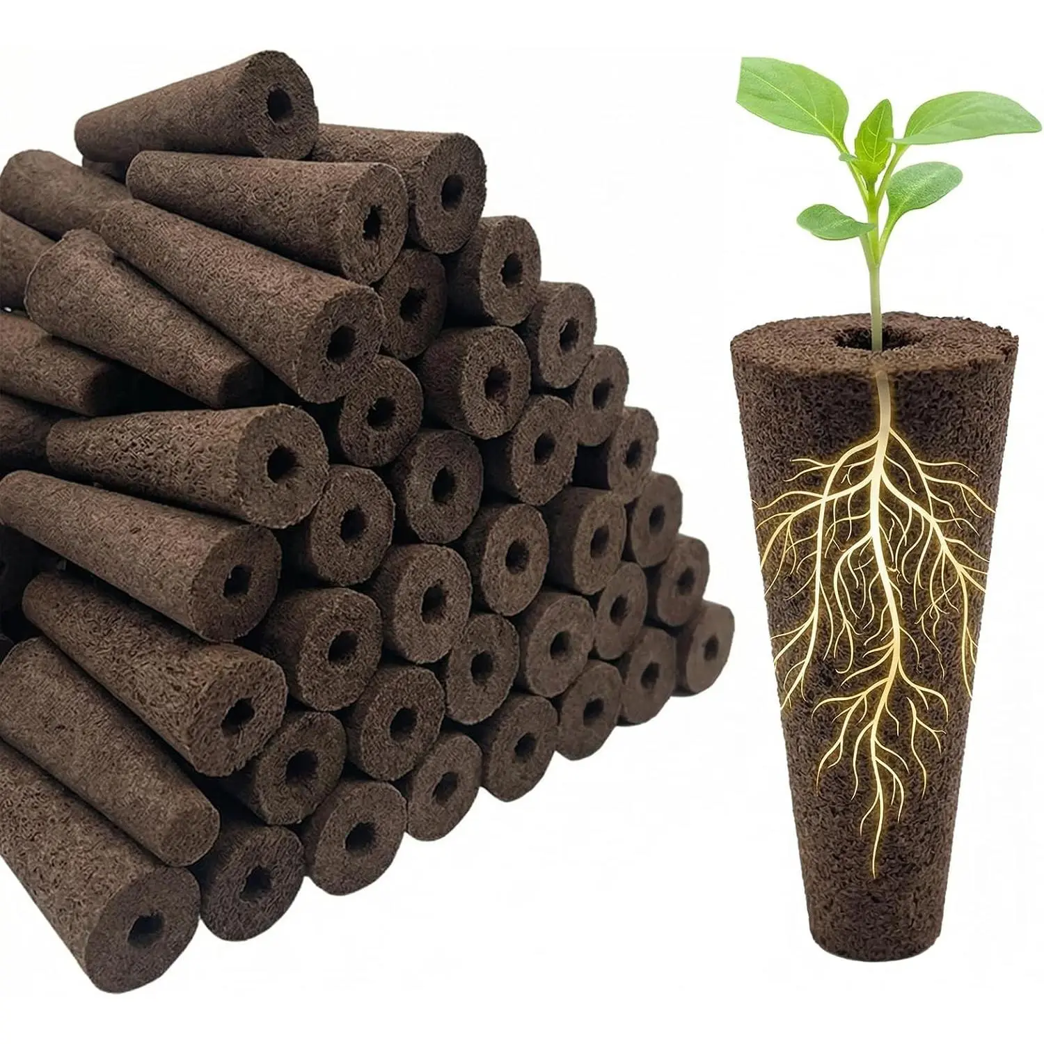 50-Pack Synthetic Grow Sponges - Bulk Pack Hydroponic Planting System Pods for Germination, Aerogarden Compatible for Plant Enthusiasts