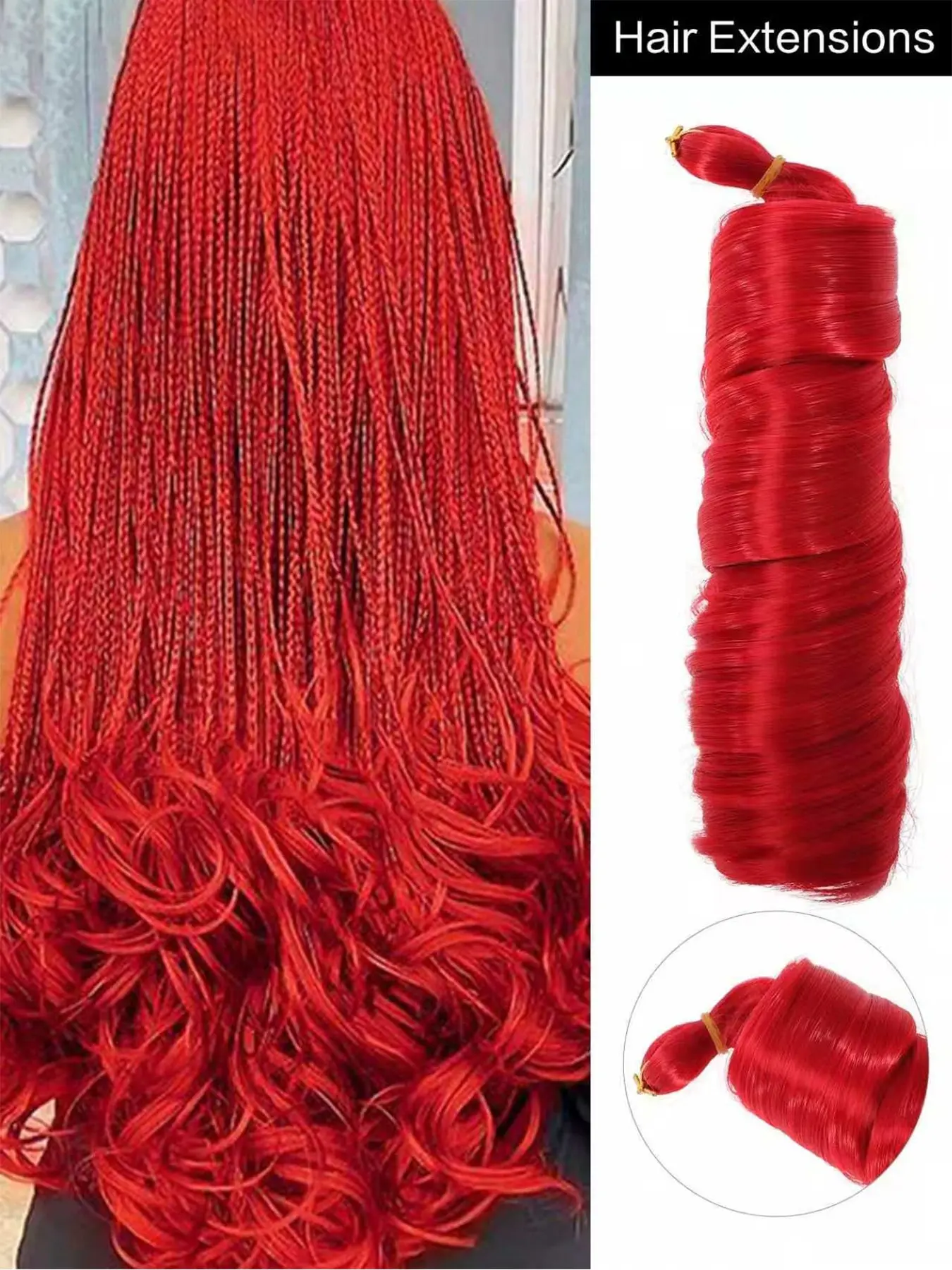 22-Inch French Curly Synthetic Braiding Hair Extensions, Heat-Resistant Loose Water Wave Crochet Hair, Solid Color Wavy Curls for Women's Daily Use, Holidays, and Parties