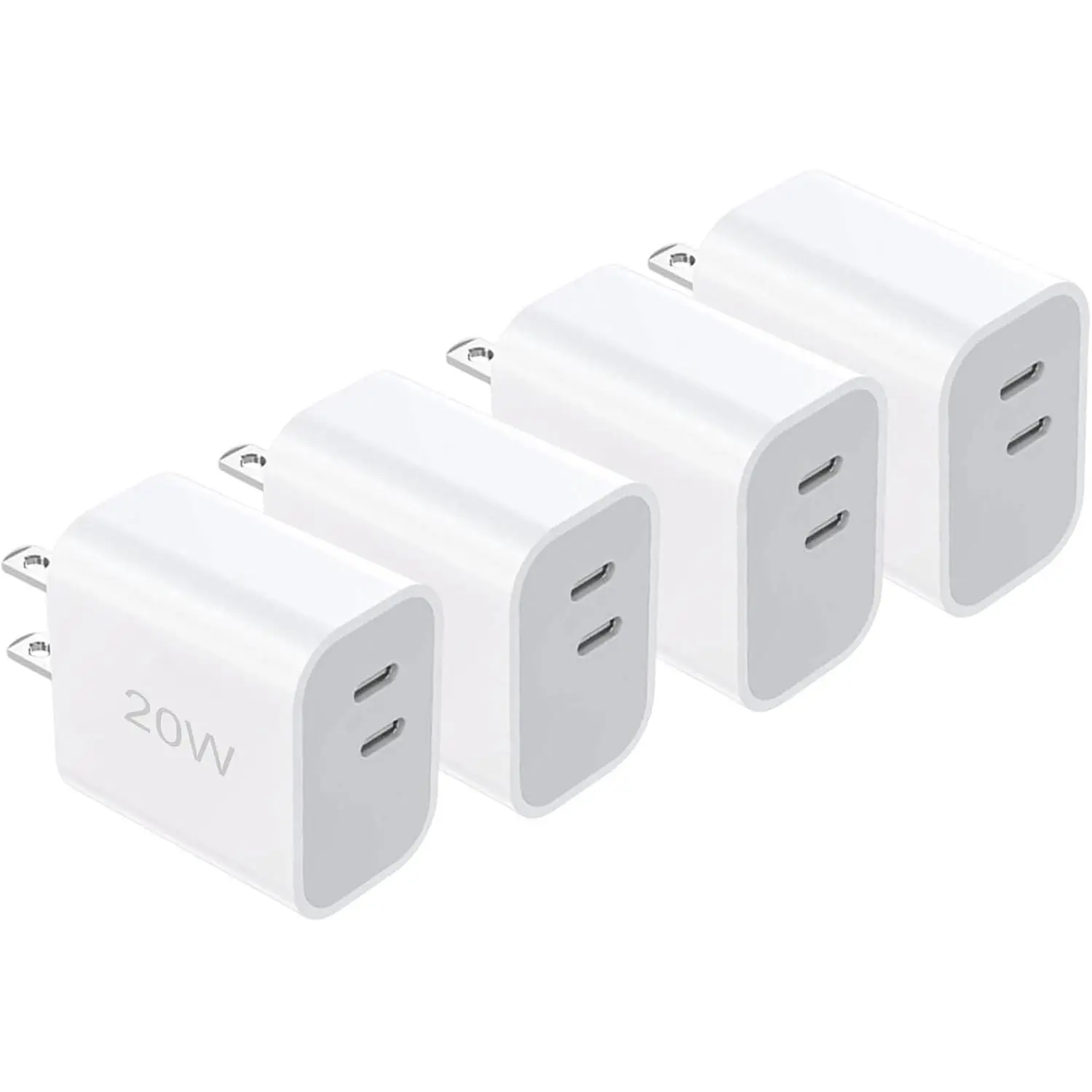 20W Type C Charger,  USB C Port Power Adapter Charger, Block  Charger for  17/16/15【4-Pack 】