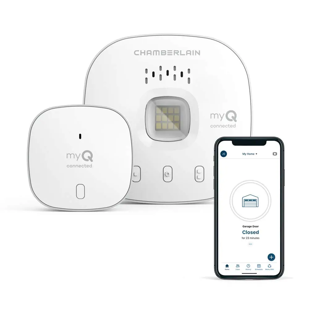 Smart Garage Access Control Kit, Wireless Hub & Door Sensor Support WiFi and Bluetooth, Real-Time Smartphone Remote Operation, White Housing