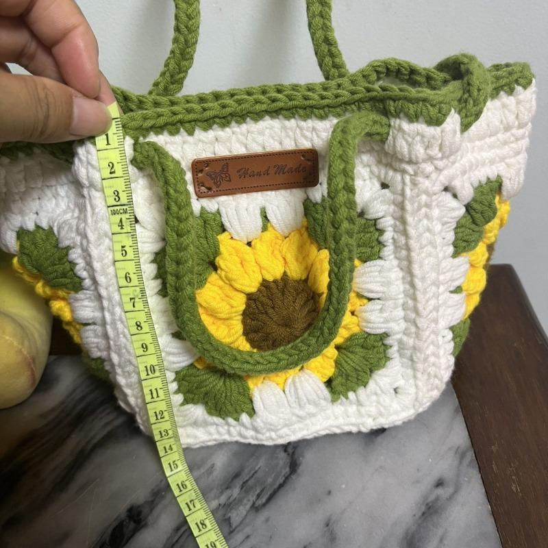 DIY Crochet Granny Square Bag Kit for Women, Handmade Knitting Yarn Pack with Crochet Hooks, DIY Crossbody Bag Making Supplies
