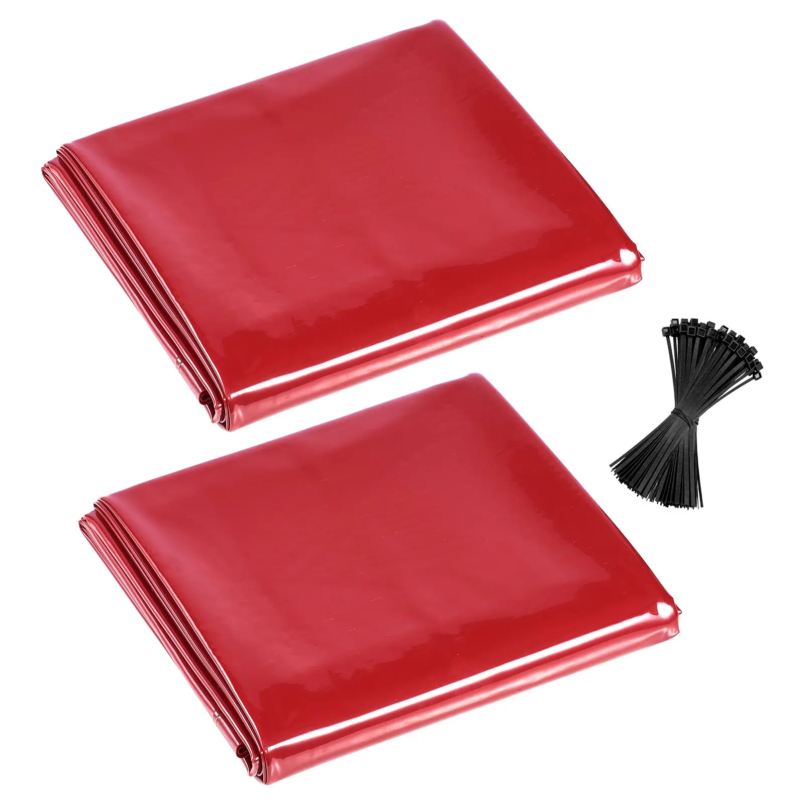 VEVOR 2PCS Welding Curtains, 6x 8FT Welding Screen Curtain, Flame-Resistant Vinyl Safety Protective Screen with 6-Level UV Protection Hanging Holes, Portable for Workshop/Industrial Use, Red