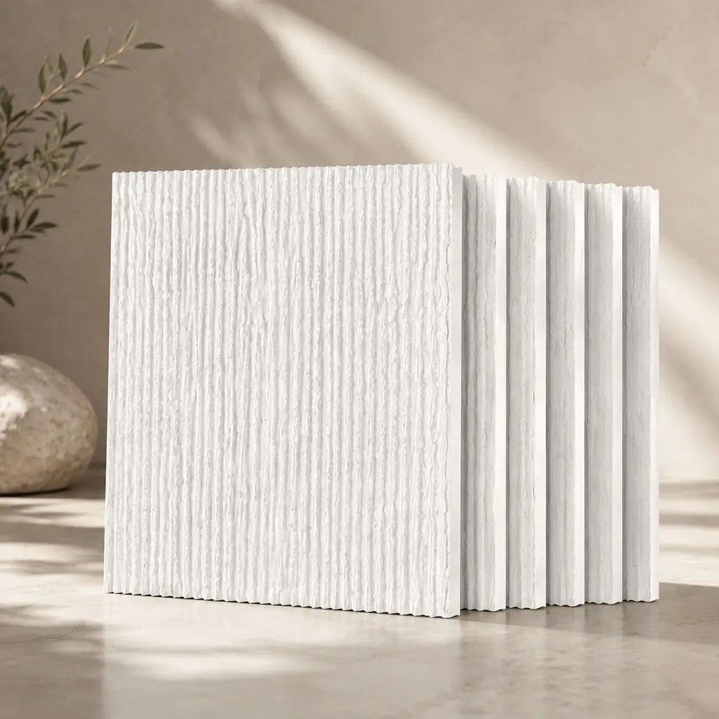 12-Pack 3D Faux Stone Wall Panels, White Marble PU Wainscoting, 47.24x23.62in, Flame-Resistant Lightweight Waterproof, for TV Wall Living Room Office Bedroom Accent Wall