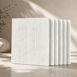 12-Pack 3D Faux Stone Wall Panels, White Marble PU Wainscoting, 47.24x23.62in, Flame-Resistant Lightweight Waterproof, for TV Wall Living Room Office Bedroom Accent Wall